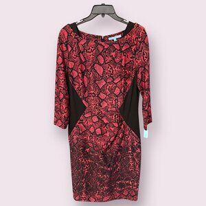 ❤️ ANTONIO MELANI Snake Print Dress | Size 8 | Red/Black NWT ❤️